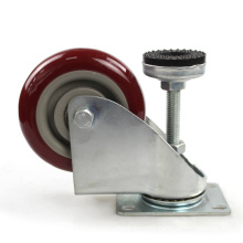 4 inch medium plate adjustable jujube red casters